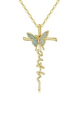 stunning gold butterfly cross baby necklace 